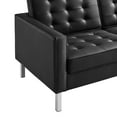 thumbnail image 5 of Modway Loft Tufted Vegan Leather Upholstered Living Room Sofa in Silver Black, 5 of 8