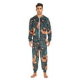 thumbnail image 3 of FORMRS Onesies Pajama for Adults Unisex Hoodie Winter Jumpsuit One Piece Sleepwear, Sizes S-2XL, Whimsical Foxes Pattern, 3 of 7