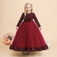 thumbnail image 2 of newwalpole Girls Velvet Christmas Dress for Girls Long Sleeve Velvet Sequin Tutu Winter Party Holiday Dress Red for Size 13-14 Years, 2 of 9