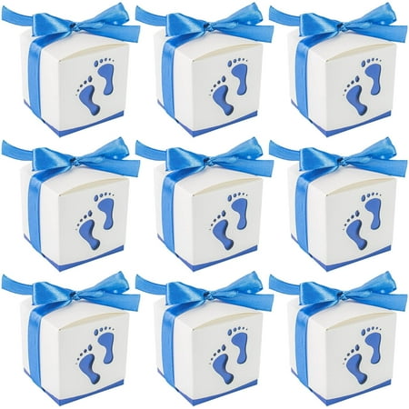 Estune 50 Pcs Bear Baby Shower Favor Boxes - 3.5x3.5x2.75 Inch, Brown Cardboard Gift Boxes For Candy & Treats