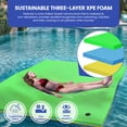 thumbnail image 4 of ModFusion Large Green Floating Water Mat, Three Layer, 9x6 feet XPE Foam Swimming  Pad, for Lakes, 4 of 7