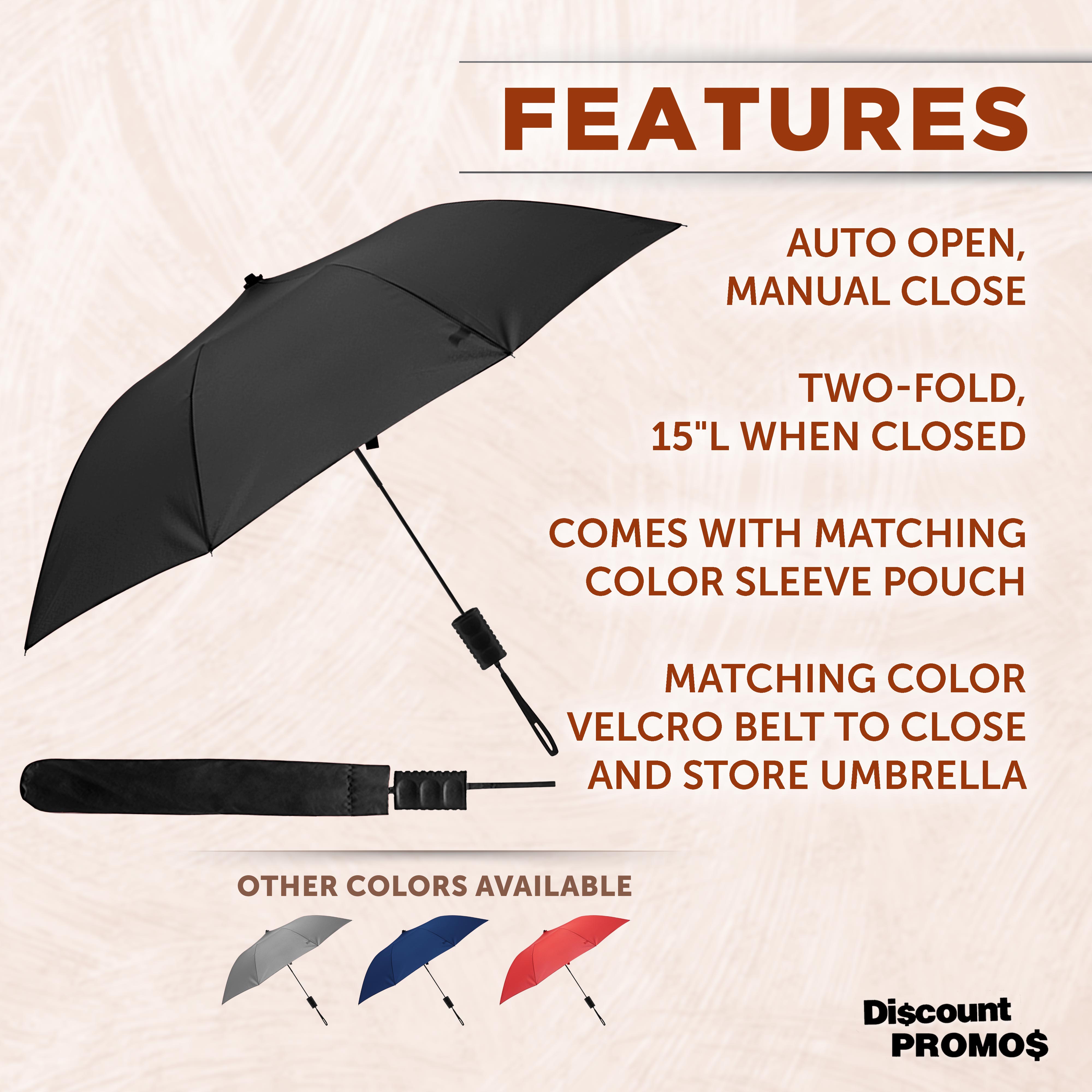 Compact Manual Folding Umbrellas Set of 12, Bulk Pack - Perfect for Travel, Promotional Events or Giveaways - Black