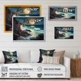thumbnail image 4 of Designart "Golden Blue Majestic Waves I" Modern Landscape Beach Wall Decor, 4 of 5