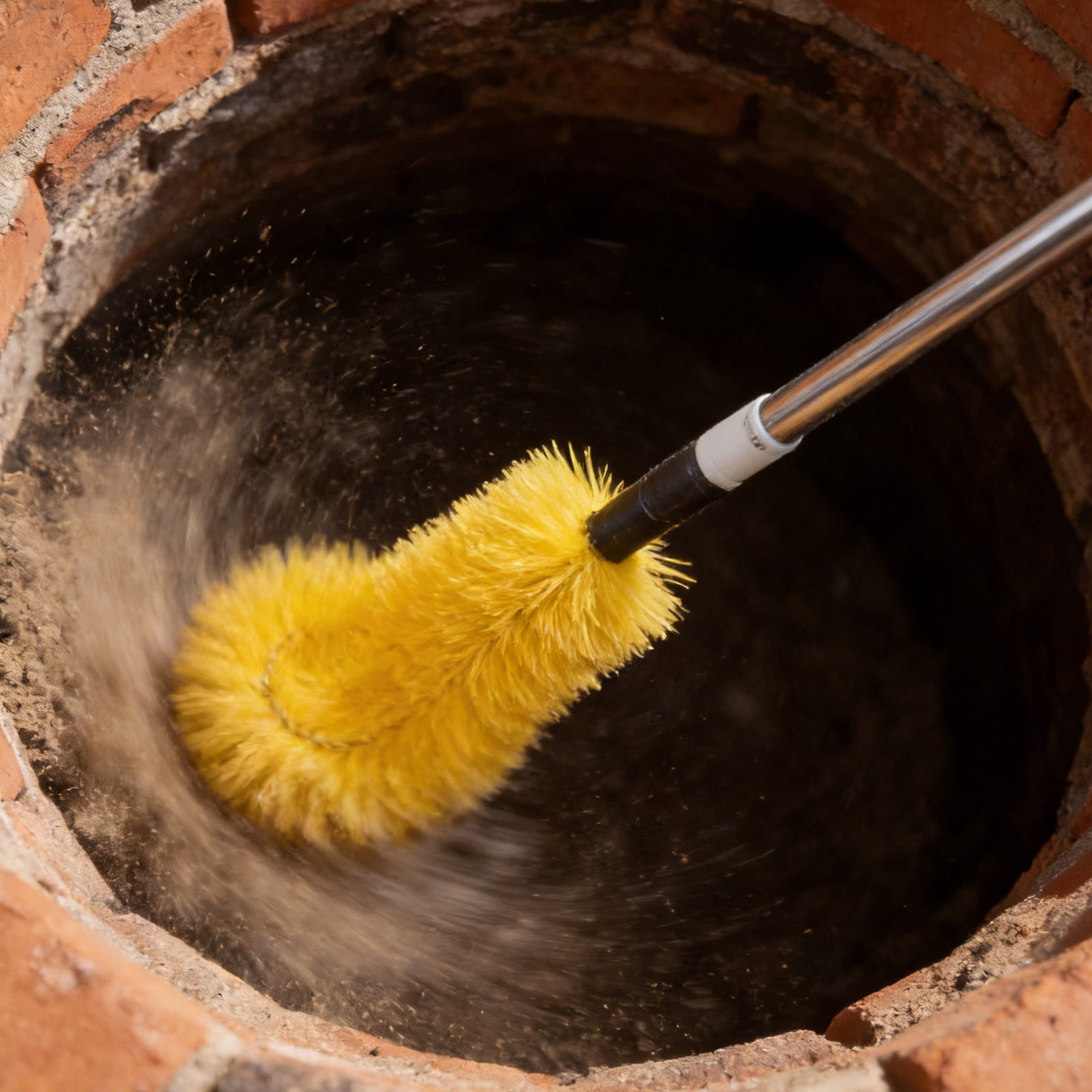 Pretyzoom 1Set Yellow Dryer Vent Cleaner and Chimney Sweep Brush Kit with Sturdy Rods for Home Use