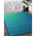 thumbnail image 3 of Ahgly Company Tapis Rond Lavable en Machine Intérieur Transitionnel Turquoise Foncé Vert, 5 Pieds Rond, 3 of 7