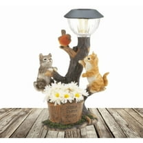 XIA0LE Solar cat Garden Welcome To Light Solar Energy Statue Figurine
