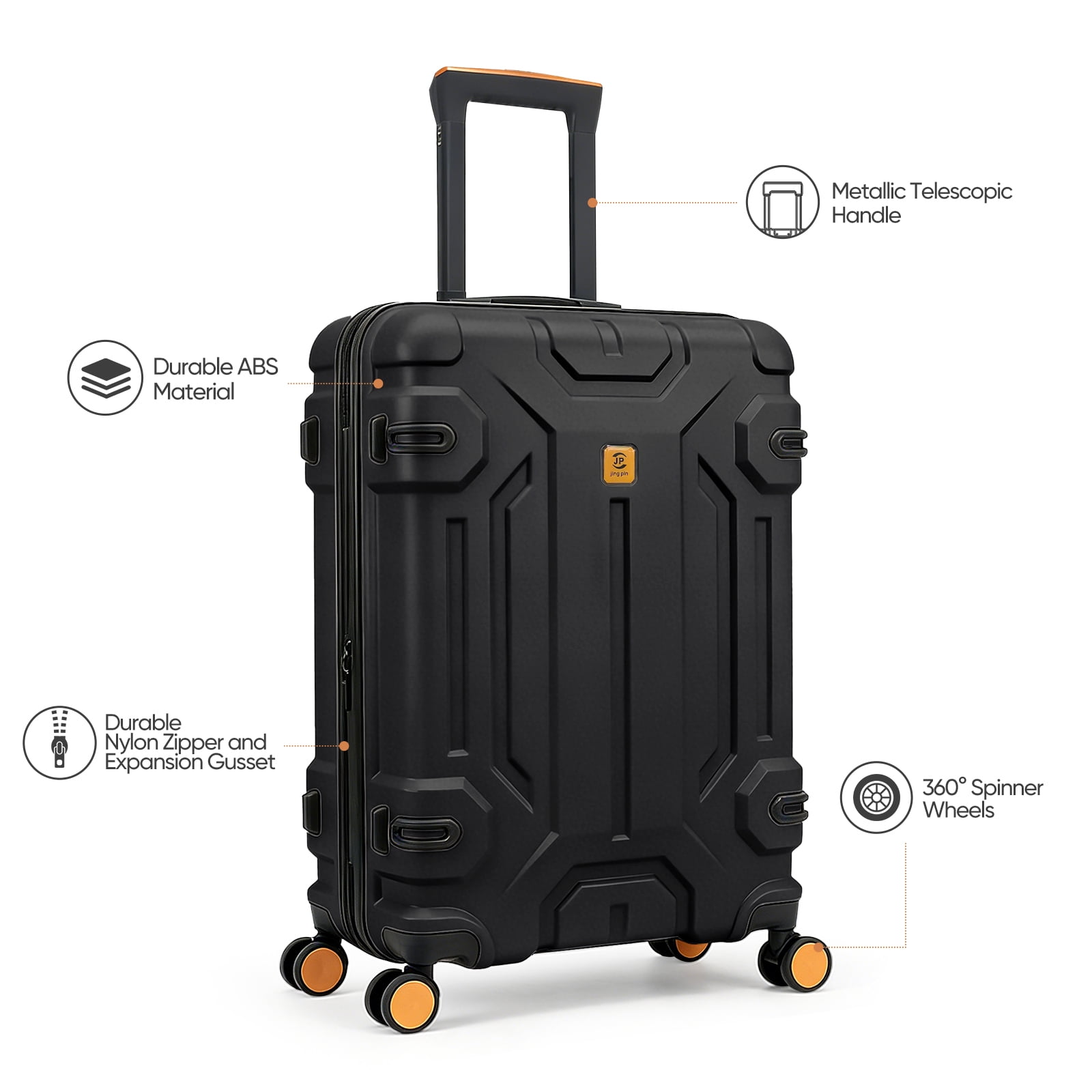 3 Piece ABS Luggage Set with TSA Lock, 20/26/30 Inch Spinner Suitcase for Carry On and Checked Bag, Lightweight Durable Travel Bags for Family Vacation Holiday Travel Back to School and Business Trip