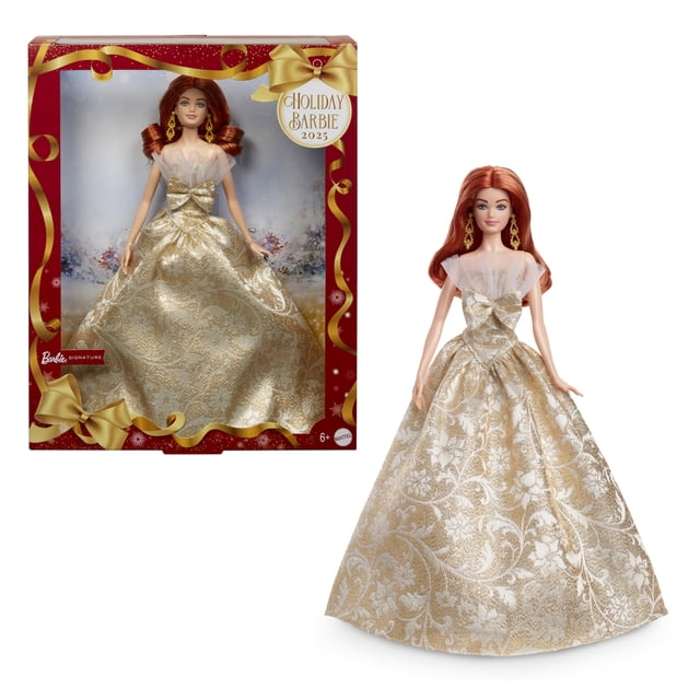 Muñeca Barbie Holiday Red Hair Signature de más de 6 años con casa