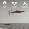 thumbnail image 3 of Ilios Innova | Sombrilla Banana para Jardín Exterior 3m de Diámetro, Sombrilla Plegable con Inclinación Ajustable y Manivela, Estructura de Acero Reforzado y Poliéster Resistente para Terraza y Patio, 3 of 9
