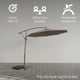 thumbnail image 3 of Ilios Innova | Sombrilla Banana para Jardín Exterior 3m de Diámetro, Sombrilla Plegable con Inclinación Ajustable y Manivela, Estructura de Acero Reforzado y Poliéster Resistente para Terraza y Patio, 3 of 9