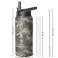 thumbnail image 4 of 18oz Insulated Water Bottle with Straw & Cleaning Brush, Wide Mouth Stainless Steel Flask, Camo Print, 4 of 5