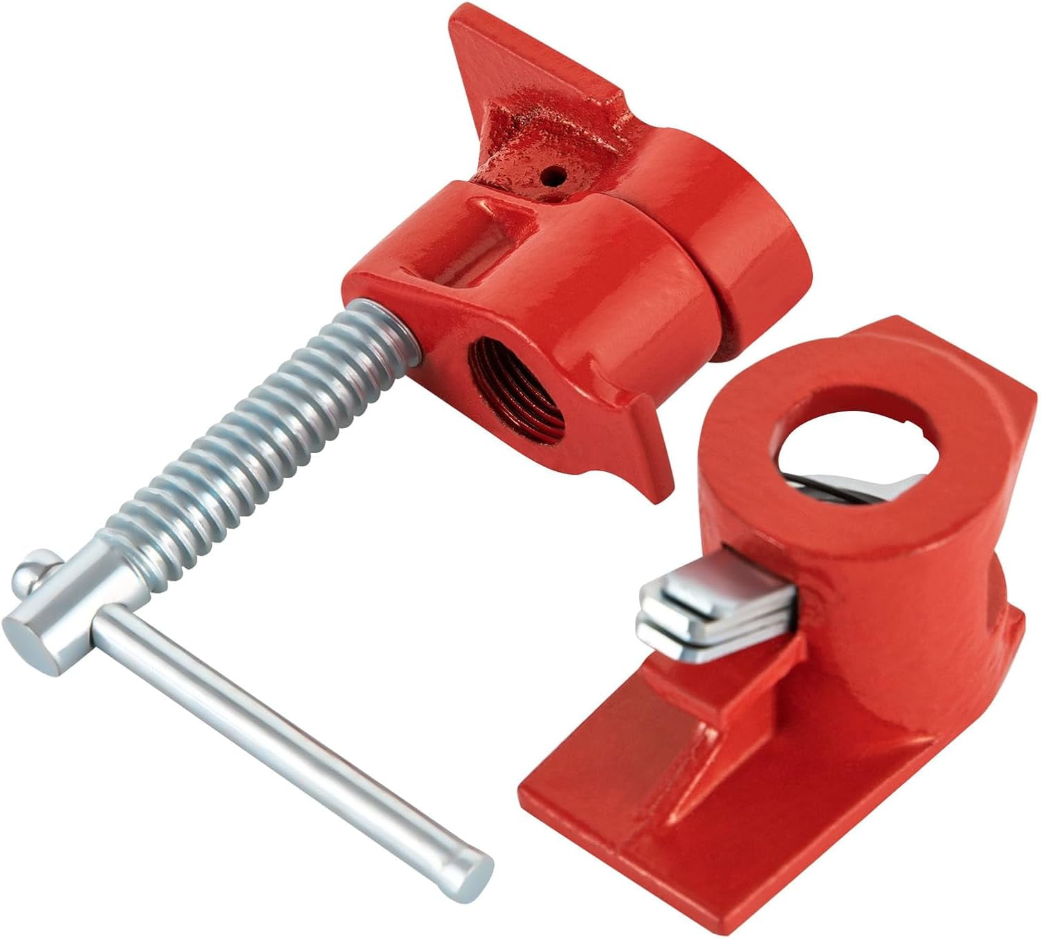 1/2" Pipe Clamp Set, Woodworking Cast Iron Clamp, 2PCS Heavy Duty Cast Iron Pipe Clamps for Metalworking, Woodworking and Frame Assembly