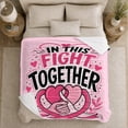 thumbnail image 5 of This Fight Together Awareness Theme, Cozy Typography Art Scene, Warm Flannel Blanket for Living Room and Reading Nook, Art Lovers Valentine's Day Gift, Artistic Home Decor, 5 of 9
