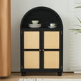 thumbnail image 4 of Wirrytor Arched Kitchen Storage Cabinet, Sideboard Buffet Cabinet with 2-Tier and 2 Doors, Black Sideboard, Kitchen Pantry Cabinet, Wooden Storage Cabinet for Living Room, 4 of 8