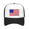 thumbnail image 2 of Sun Hats for Women Unisex America Baseball Cap United States Mesh Splice Hat for Men Women Usa Flag Adjustable Hat Size Strapback Breathable Trucker Caps Casual Sun Peak Hat Sun Hat (Clearance), 2 of 2