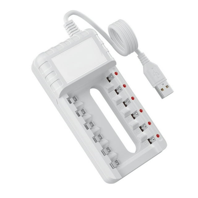 Rechargeable Battery Charger USB Output 8 Slots Fast Charging for AAA/AA Battery