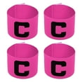 thumbnail image 1 of Banda de capitán de fútbol Uxcell 11.8x2.8", insignia de brazo protectora de nylon elástico, paquete de 4 en color rosa, 1 of 4
