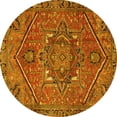 thumbnail image 1 of Ahgly Company Machine Washable Indoor Round Persian Yellow Traditional Area Rugs, 3' Round, 1 of 4
