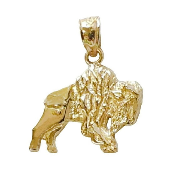 14K Yellow Gold Bison Pendant