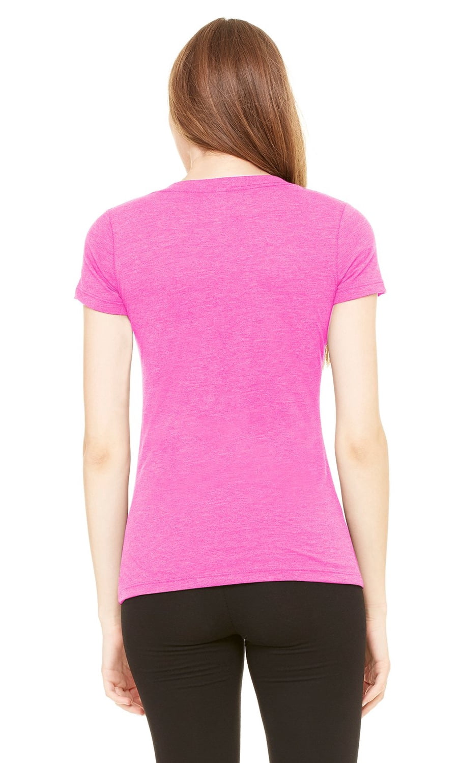 Women's Triblend Short-Sleeve Deep V-Neck T-Shirt