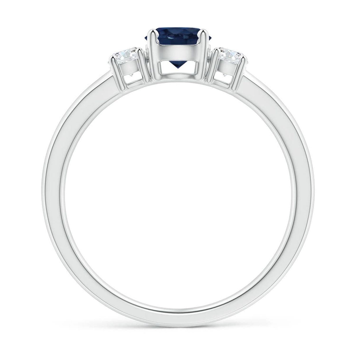 Angara Natural 0.6 Ct. Blue Sapphire with Diamond Classic Ring in ...