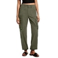 thumbnail image 1 of Gibobby Pantalones tipo cargo para mujer petite casual Pantalones cargo de corte recto ajustables Pantalones de senderismo holgados de cintura alta con bolsillo(Verde,XL), 1 of 5