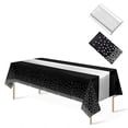 thumbnail image 2 of 4Pcs Plastic Rectangle Tablecloths Dot 54"x108" with 4Pcs Satin Table Runner 12x108 Inch, Disposable Waterproof Tablecloths for Party Wedding Banquet Restaurant Baby Shower, 2 of 8