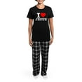 thumbnail image 4 of CafePress - I Heart Jesus Women's Dark Pajamas - Women's Short Sleeve Print T-Shirt and Pants Dark Cotton Pajama Set, 4 of 7