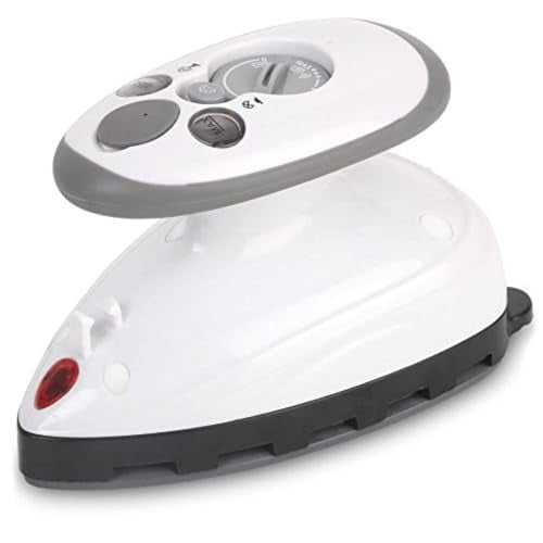 Plancha pequeña Ivation - Diseño compacto de doble voltaje, ideal para viajes - Suela de cerámica antiadherente - Planchado en seco o con vapor - Cable de alimentación extra largo - Se calienta rápid