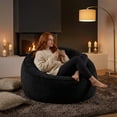 thumbnail image 3 of VIREO 3FT Bean Bag Chairs for Adults Memory Foam Filler Beanbag Chair with Removable and Washable Flannel Cover, Lazy Chairs for Living Room - Black, 3 of 11