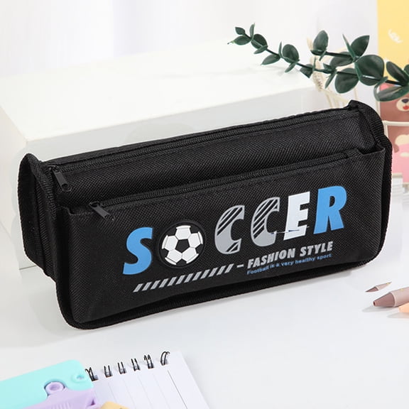 Yyuenw Large Capacity Pencil Case Three Zipper Layer, Sports Style Pencil Pouch, High Appearance Level Succinct Storage Pen Bag With Handle Portable Pen Bag for Office Travel Holder Box
