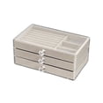thumbnail image 1 of Hyasfey Jewelry Storage Box with 3 Layers Large Capacity Rounded Corners Velvet Interior Earrings Rings Organizer Storage Case, 1 of 8