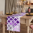 thumbnail image 2 of Purple Morocco 70 Inch Table Runner, Rustic Country Smear Street Mottled Art Farmhouse Dresser Scarf Cotton & Linen Tablerunner for Dining/Kitchen Island/Holiday Party Décor 13" x 70", 2 of 9
