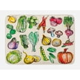 thumbnail image 1 of Vegetable Art Bath Mat, Cabbage Peppers Carrots Beets Mushrooms Onions Pumpkin Watercolor, Plush Bathroom Decor Mat with Non Slip Backing, 29.5" X 17.5", Champagne Multicolor, by Ambesonne, 1 of 2