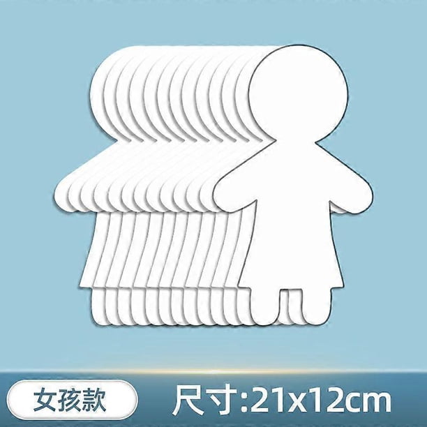 20pcs White Paperboard People Cutouts Blank Human Shapes Children's Graffiti Dolls Art Project Supplies for Kids DIY Craft School Classroom Decoration