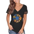thumbnail image 1 of Blusa de manga corta de encaje informal con cuello en V de verano para mujer Fridja  bn7971, 1 of 8