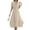 Beige, variant on OSOLU Solid Color Women Summer 2025 Casual Midi Maxi Dresses Lightweight Short Sleeve V-Neck Elastic Waist Boho Beach Dress Pockets Versatile Sundress Flowy 2025 Elegant Classy Dresses
