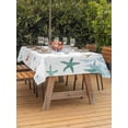 thumbnail image 3 of Outdoor Tablecloth with Umbrella Hole for Patio/Picnic/Party/Camping, Colorful Starfish Coastal Waterproof Table Cloth Rectangle Table Cover Washable, Summer Coral Nautical (60"x 84"), 3 of 8