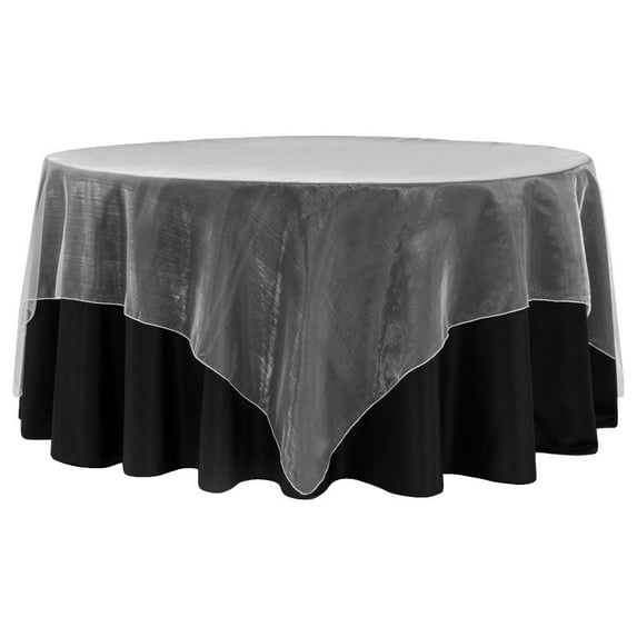 1 Pc, Organza 90"X90" Square Table Overlay - White For Wedding & Event Decor