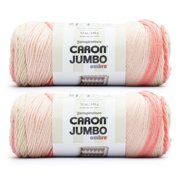 Yarn Caron Jumbo Ombre Blossom, paquete de 2 unidades, 340 g, acrílico #4