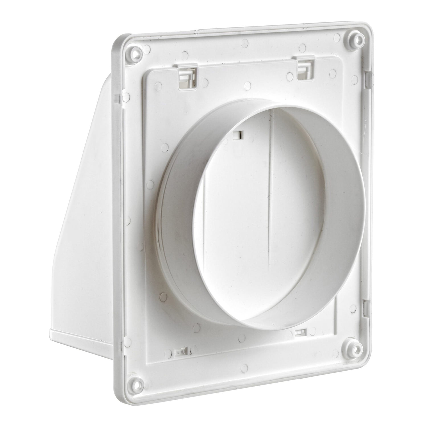 Lambro 6-In. Plastic Wall Exhaust or Air Intake Vent with Hinged Screen and Removable Damper, 351 (White), 351W