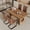Wood Table+4 Brown&Black Chairs(Style 1), variant on ExtraLco Dining Table Set for 6, Wood Grain Table with 6 Brown Fabric Chairs for Kitchen Dining Room