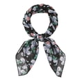 thumbnail image 1 of Bufandas de gasa para mujer - 27.6 X27.6 - Pañuelo cuadrado con estampado floral Pañuelo para el cuello Pañuelo para el cuello Negro Blanco Gris 70x70cm/27.6x27.6 inches(LxW), 1 of 5