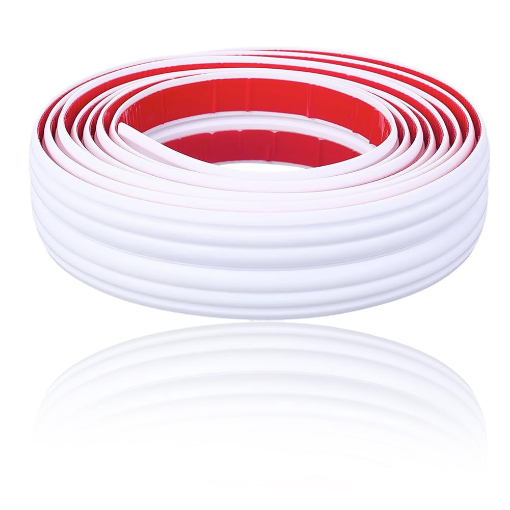 Floor Transition Strip Floor Cover Strips White 4Ft Self Adhesive Flooring Transitions Laminate 4cm Wide Vinyl Flat Divider Trim