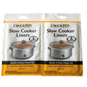 Crock-Pot Slow Cooker Liners Fits 3-7 Quart Home Cookers 6-Liners -2 Pack