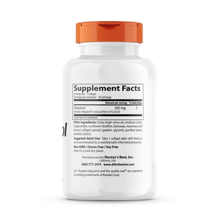 Ubiquinol with Kaneka, 200 mg, 30 Softgels, Doctor's Best