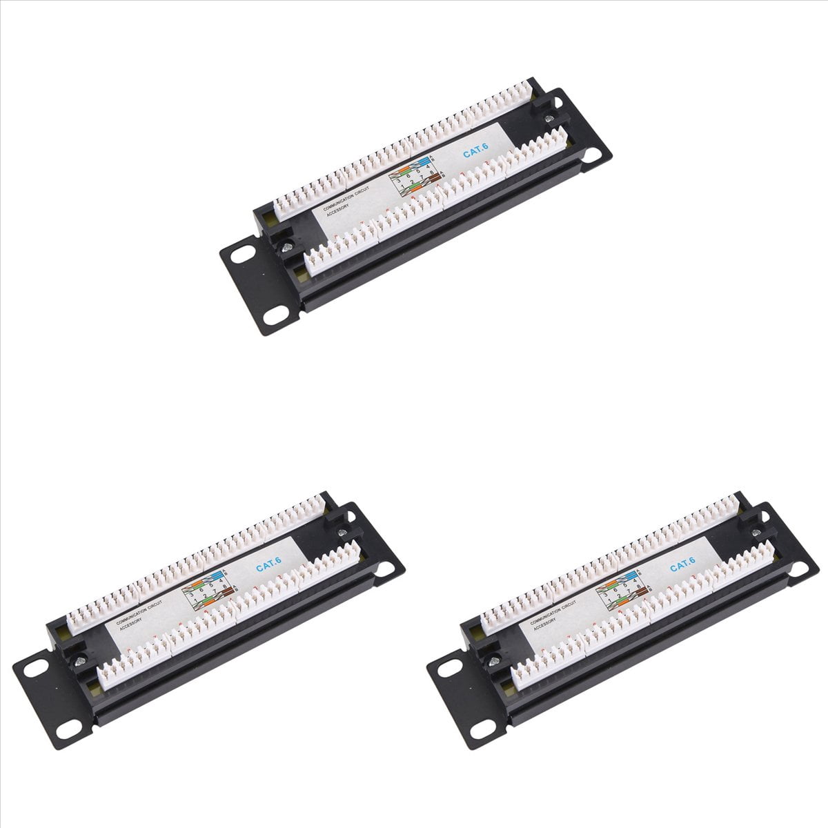 Conector De Racks 3X CAT6 8 Puertos Patch Panel Rack Network 6.89 Pulgadas 1U Montaje en ...