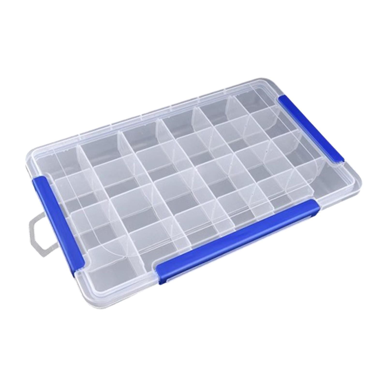 Fiocias Clear Organizer Box Bead Organizer Empty Portable Multifunctional Tackle Box for 24 Grid
