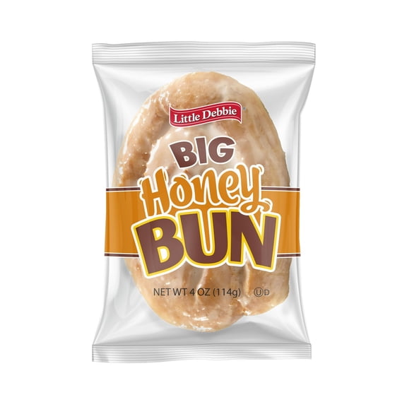 Little Debbie Glazed Honey Buns Snack Cake, 4 oz pack of 2