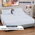 thumbnail image 3 of SGI Bedding 36" King Split Top Flex Head sheet 100% Egyptian Cotton Sheet Set - 600 Thread Count Flex Top Sheet for Adjustable Bed 4 Piece Sheet Set 15" Deep for Sleep Number bed - Light Blue, 3 of 7